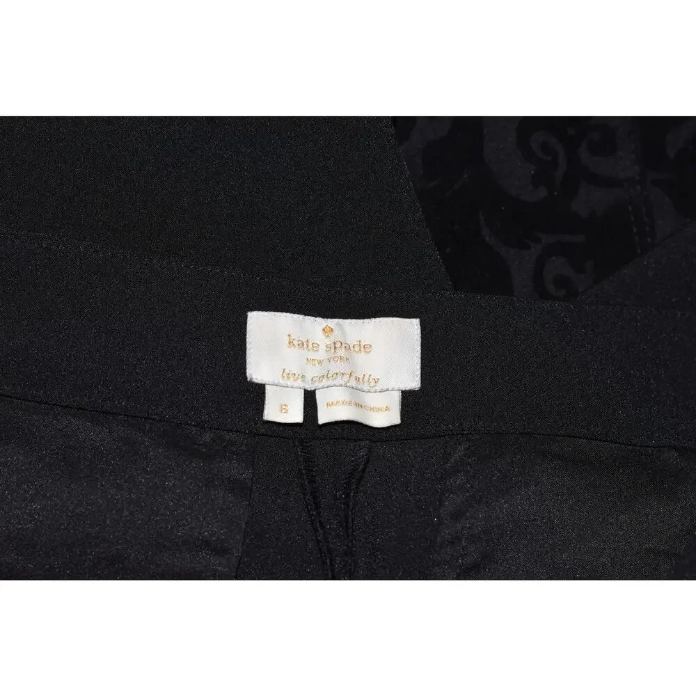 KATE SPADE Black Tapered Leg Form Fitting Dress Pants Trousers Size 6 NWOT